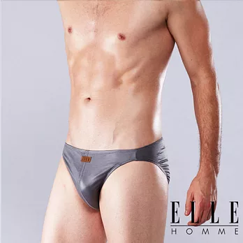 ELLE HOMME 皮紋三角褲M灰色