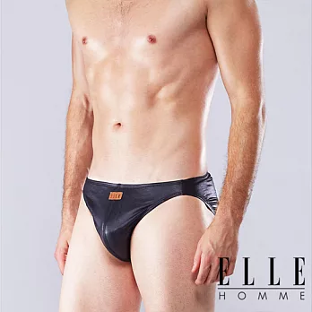 ELLE HOMME 皮紋三角褲M黑色