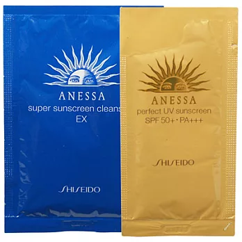 資生堂 安耐曬 黃金鑽級防曬露AA(4ml)+全能潔膚油EX(12ml)