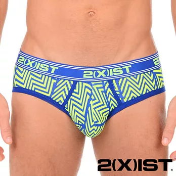 2(X)IST 彩繪系列Prints 低腰三角褲L螢光黃電波