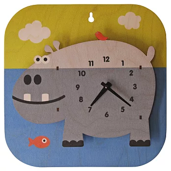 Moment木們-modern moose-3D時鐘-河馬圖樣