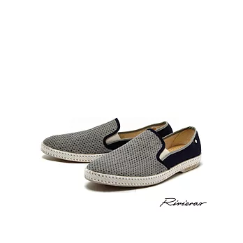 【G.T Company】Rivieras 20° 9213 西班牙品牌編織洞洞麂皮懶人鞋中性款40前灰後深藍