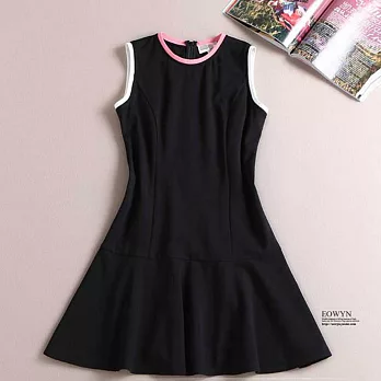 EOWYN.新款女士連衣裙明星款韓版修身氣質淑女荷葉擺無袖魚尾裙/黑色/L/M/S/TL001-L99618-69/1色/現貨+預購S黑色
