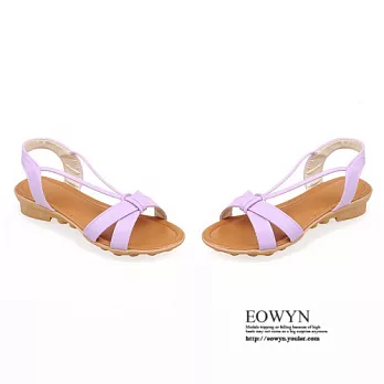 EOWYN.韓版淑女時尚歐美OL防滑耐磨舒適休閒平底涼鞋EMD00656-48/3色/34-39碼現貨+預購34紫色