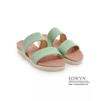 EOWYN.韓版時尚熱銷新款線條釦環後拉鏈舒適露趾羅馬平底涼鞋EMD00777-59/3色/34-39碼現貨+預購34綠色