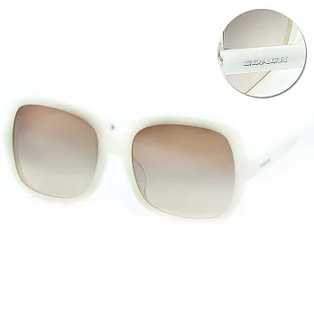 【COACH】名媛大框太陽眼鏡(珍珠白 # 8091F-504613)