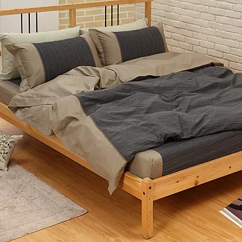 LITA麗塔(古銅)雙人四件式純棉薄被套床枕套包組