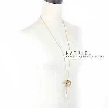 英國NATKIEL-歐美復古寶藏箱造型金色項鍊