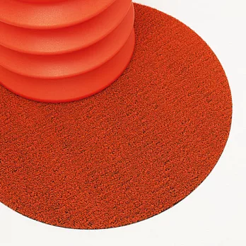 chilewich Shag Dot Mat 圓形地墊-橘紅色