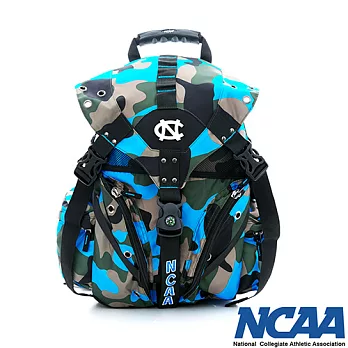 NCAA - 北卡隊經典迷彩三叉款指南針後背包 - 黑水藍黑水藍