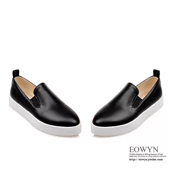 EOWYN.時尚街頭美型簡約尖頭鬆緊舒適休閒平底包鞋/紳士鞋EMD00849-64/3色/34-39碼現貨+預購黑色34