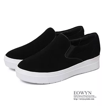 EOWYN.義大利時尚品牌甜美圓頭舒適鬆緊百搭真皮平底休閒鞋/包鞋EMD00877-95/2色/34-39碼現貨+預購黑色34