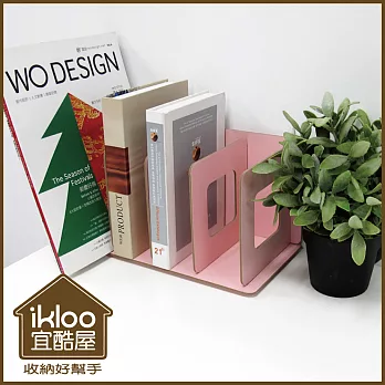 【ikloo】木質桌面組合書架-粉