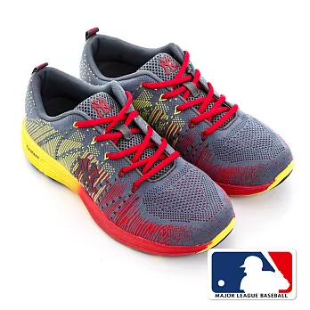 MLB大聯盟洋基 亮彩線條設計避震氣墊運動鞋39灰色