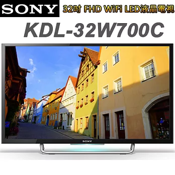 SONY索尼 32吋 FHD WiFi LED液晶電視(KDL-32W700C)*送法國Luminarc餐盤組+SONY城市系列春捲包