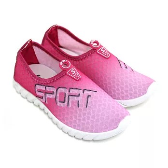 【Pretty】SPORT舒適軟Q直套式網布休閒鞋36粉紅