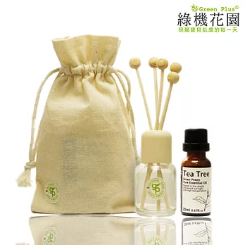 【綠機花園GreenPlus】香氛原木擴香組(純植物茶樹精油20ml)