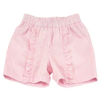 【愛的世界】直條紋純棉短褲-台灣製-80桃紅色
