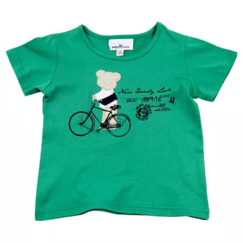 【愛的世界】小熊圖案短袖T恤-台灣製-80綠色