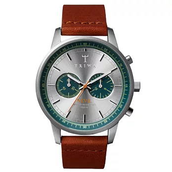 TRIWANevil系列 紳士牛仔兩眼計時腕錶-藍X咖啡