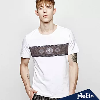 T恤 圓領棉質日系潮男短袖上衣 三色-HeHa-L(白色)