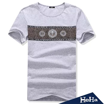 T恤 圓領棉質日系潮男短袖上衣 三色-HeHa-L(灰色)