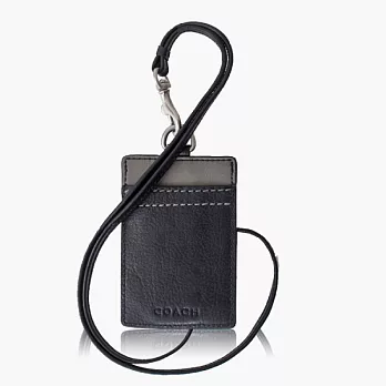 【COACH 多功能夾】皮革 / 證件夾 / 識別證套_黑色