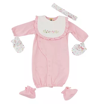 【愛的世界】荷葉領衣連褲禮盒-台灣製-3M粉紅色