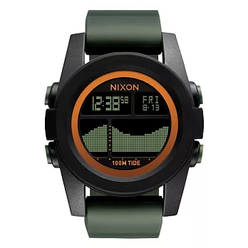NIXON The Unit Tide40 飆悍美式軍風運動腕錶-錶帶綠