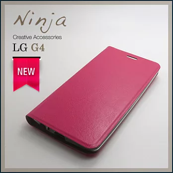 【東京御用Ninja】LG G4經典瘋馬紋保護皮套(桃紅色)
