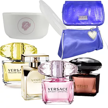 VERSACE凡賽斯 經典女香50ml任選 送化妝包+甜心微波陶瓷碗 星夜水晶