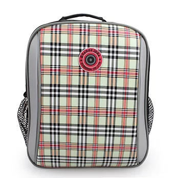 Funnny Kids 經典格紋護脊書包 方格綠