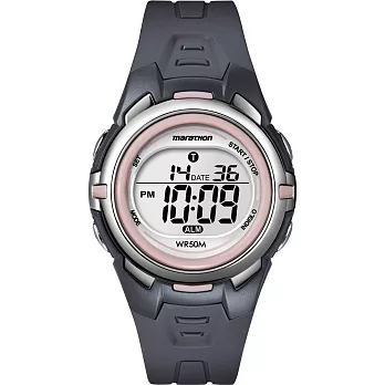 【TIMEX 】 鐵人系列 Marathon 馬拉松運動腕錶-(黑/粉紅-TXT5K360 )