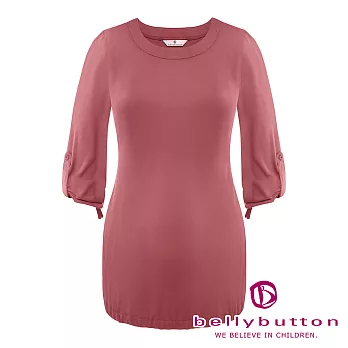 德國【bellybutton】孕婦裝 - 袖口結繩圓領衫36玫瑰粉
