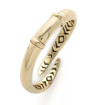 House of Harlow 1960 時尚牛角造型 金色雙層戒指 可雙面配戴6號