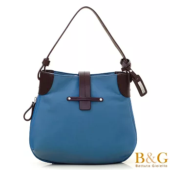 【B&G】義大利牛皮時髦感十字百變二用包(蔚海藍)