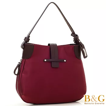 【B&G】義大利牛皮時髦感十字百變二用包(甜蜜酒紅)