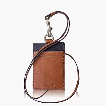 【COACH 多功能夾】皮革 / 證件夾 / 識別證套_咖啡