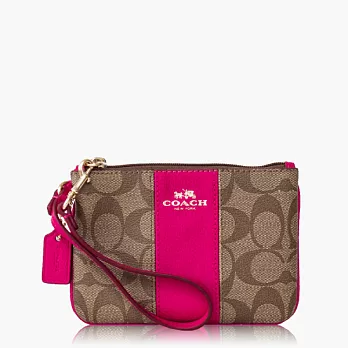 【COACH 攜帶便利】PVC / 零錢收納 / 手拿包(小款)_桃紅