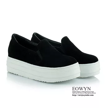 EOWYN.歐美時尚優雅甜美簡約清新舒適圓頭休閒平底厚底包鞋/帆布鞋EMD01120-63/4色/34-39碼現貨+預購黑色34