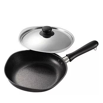 柳宗理-網紋平底鐵鍋(直徑25cm‧附不銹鋼蓋)