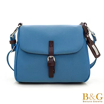 【B&G】義大利牛皮掀蓋文青風二用包(蔚海藍)