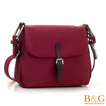 【B&G】義大利牛皮掀蓋文青風二用包(甜蜜酒紅)