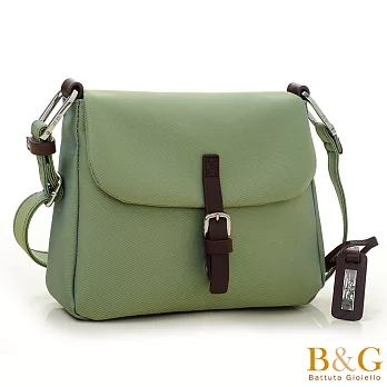【B&G】義大利牛皮掀蓋文青風二用包(幻彩綠)