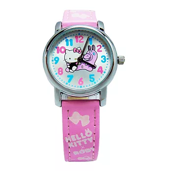 Hello Kitty 飛天神馬可愛時尚造型腕錶-粉紅色-KT011LWWP