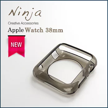【東京御用Ninja】Apple Watch 38mm晶透款TPU清水保護套（透黑）
