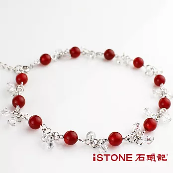 石頭記 奢華愛戀水晶925純銀腳鍊(五色選)無紅玉髓