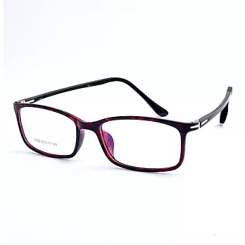 Gluck! 經典豹紋 扁方框平光眼鏡3059-5 黑腳紅黑