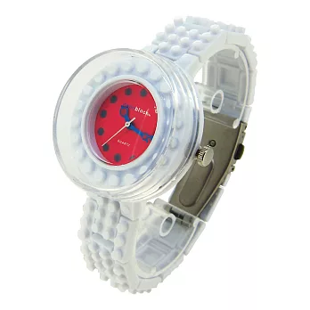 nanoblock日本迷你積木手錶 (toy circle)白色/紅面