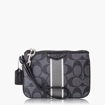 【COACH 攜帶便利】PVC / 零錢收納 / 手拿包(小款)_黑灰